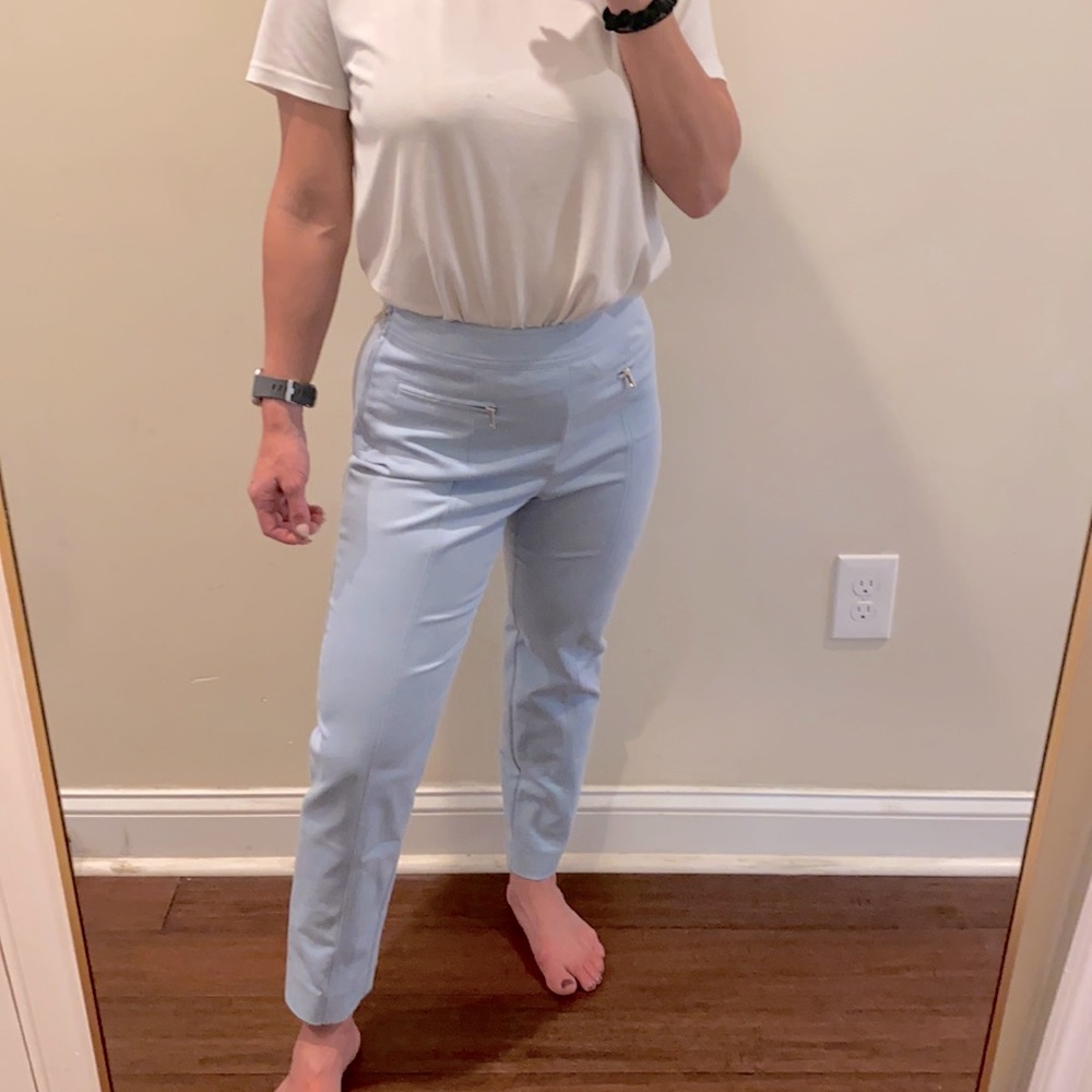 St. John High Rise Straight Leg Cropped Ankle Pant